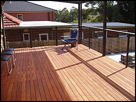 stained treated pine decking