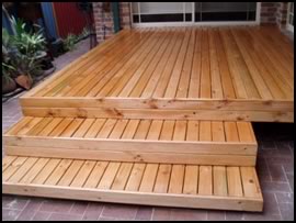 oiled treated pine deck